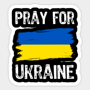 Pray for Ukraine with Ukrainian flag Sticker